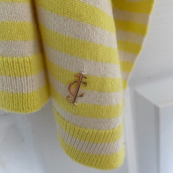 Juicy Couture Cashmere Poncho size XS/S Striped Sunlit/Powder Soft Luxurious - Picture 2 of 6